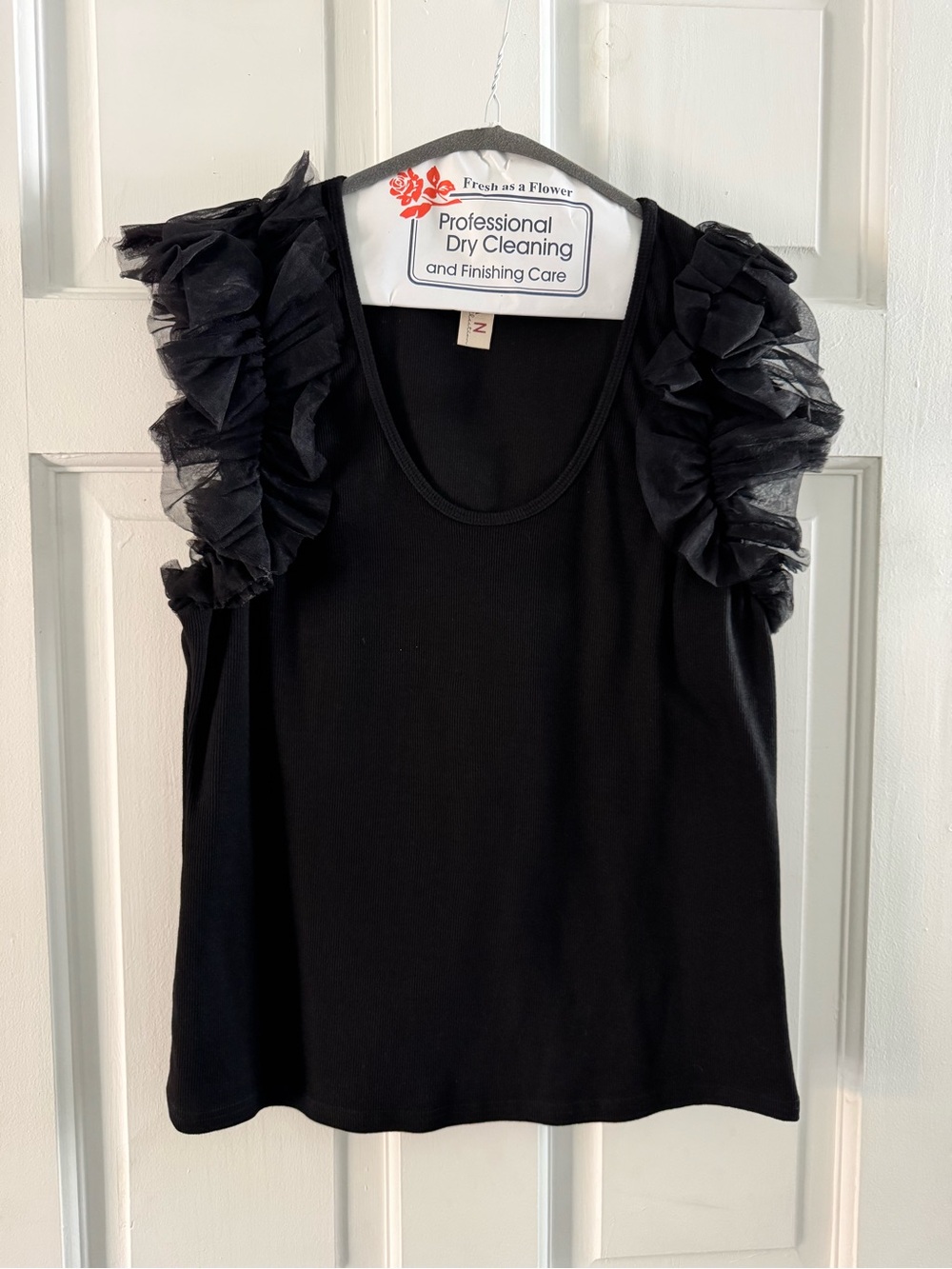 Anthropologie Ruffle Sleeve Tank Top - Size L